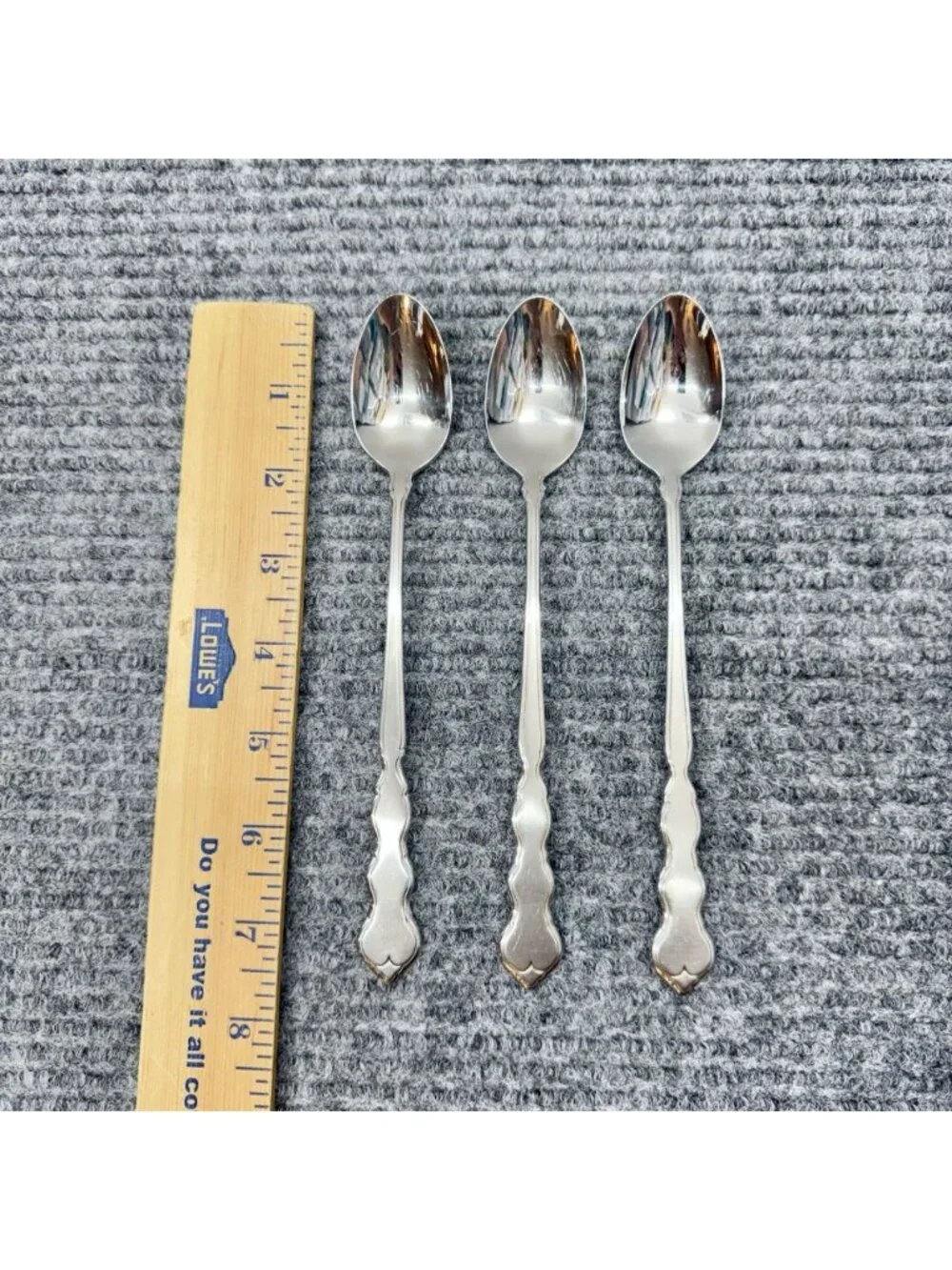 Lot Of 3 Oneida VALERIE Iced Tea Spoons Teaspoon Distinction Deluxe HH Stainless